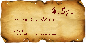 Holzer Szalóme névjegykártya